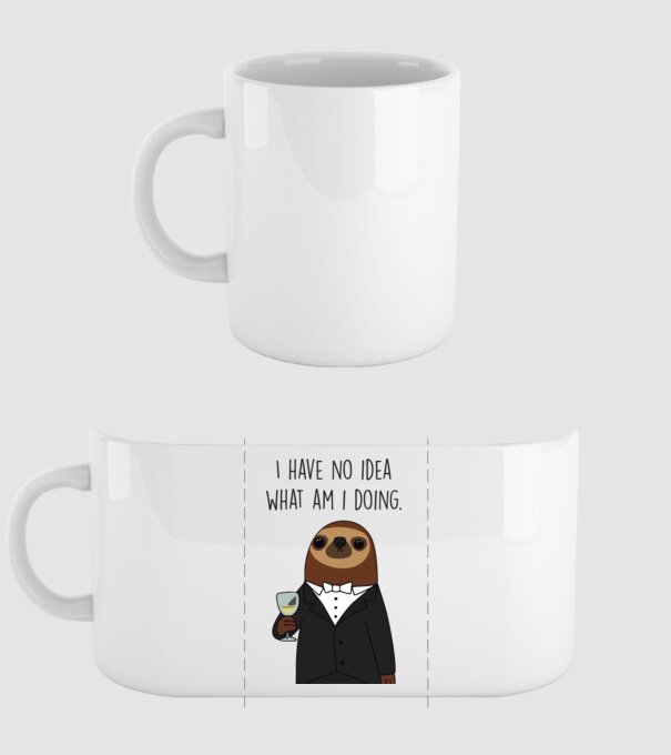 I have no idea sloth model alb pe tricou