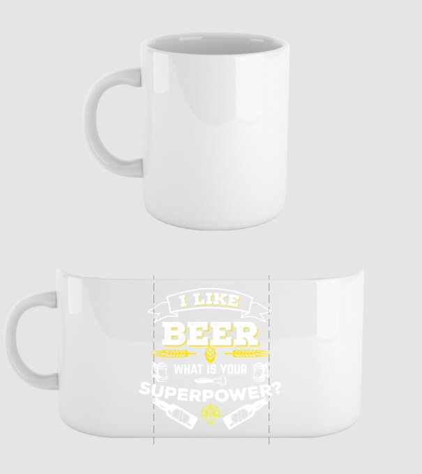 i like beer model alb pe tricou
