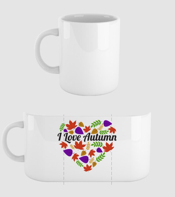 I love autumn model alb pe tricou