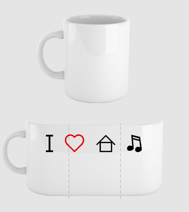 I love house music model alb pe tricou