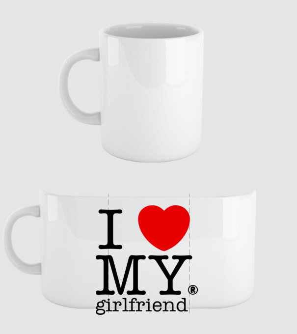 I love my Girlfriend model alb pe tricou