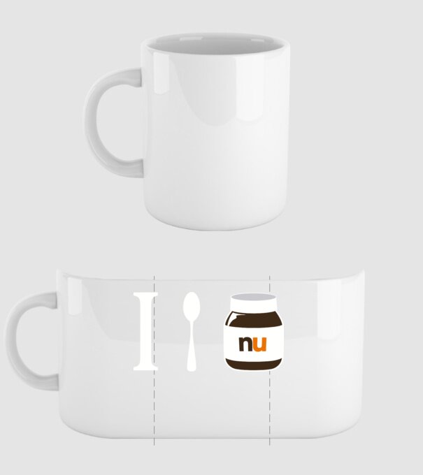i love nutella model alb pe tricou