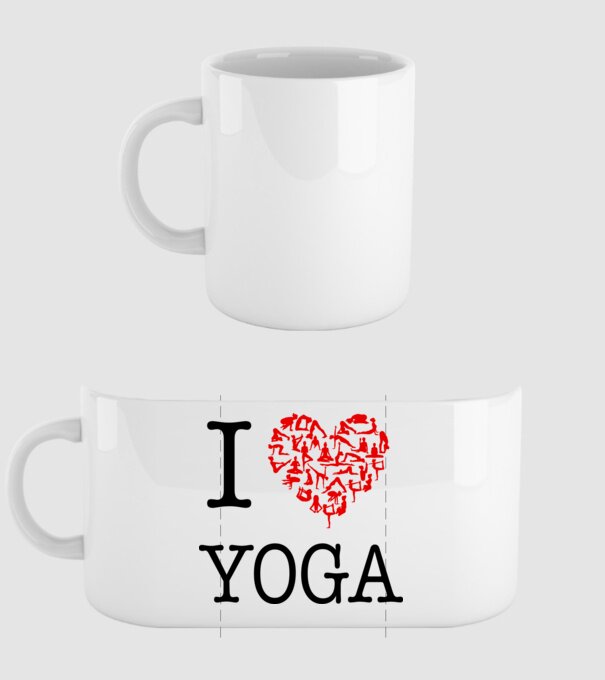 I LOVE YOGA model alb pe tricou
