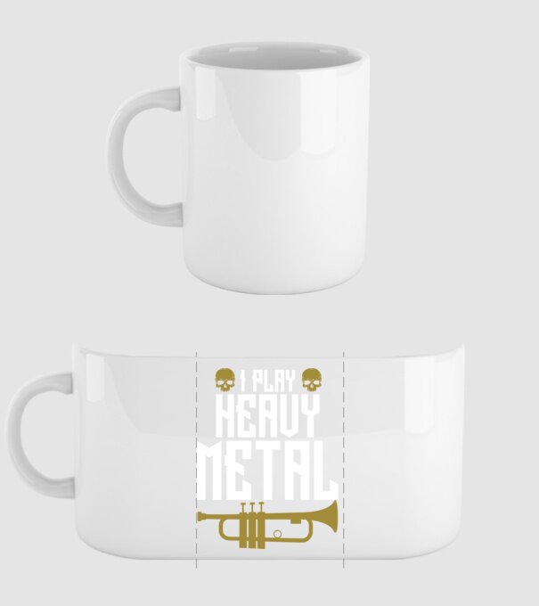 I play heavy metal trumpet model alb pe tricou