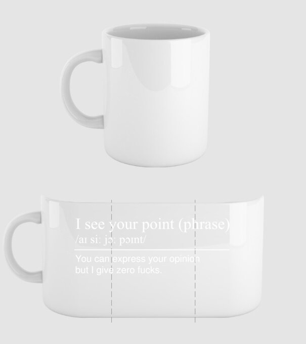I see your point model alb pe tricou