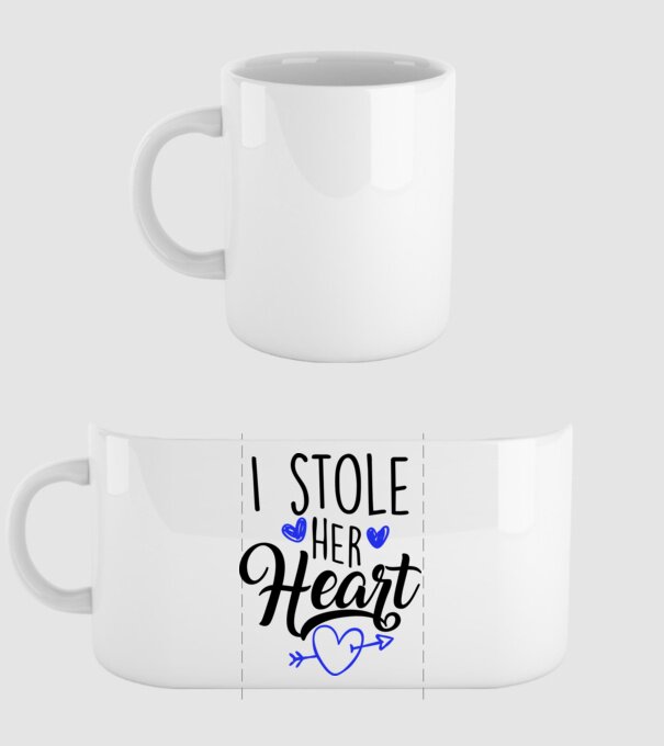 Cuplu I stole her heart model alb pe tricou