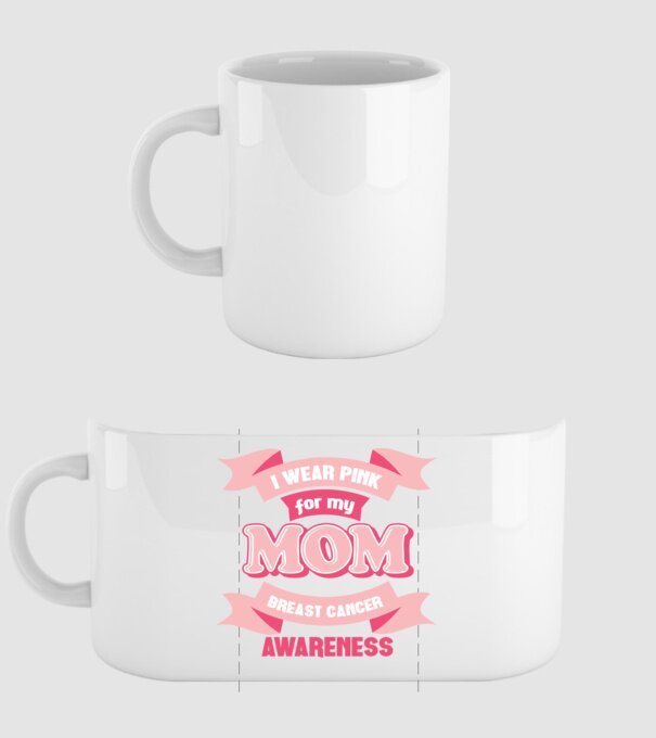 I wear pink for my mom model alb pe tricou