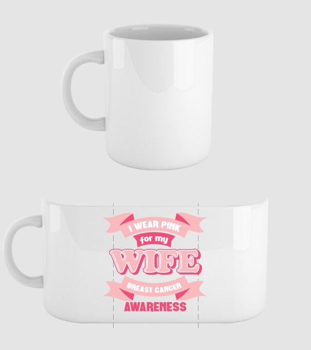 I wear pink for my wife model alb pe tricou