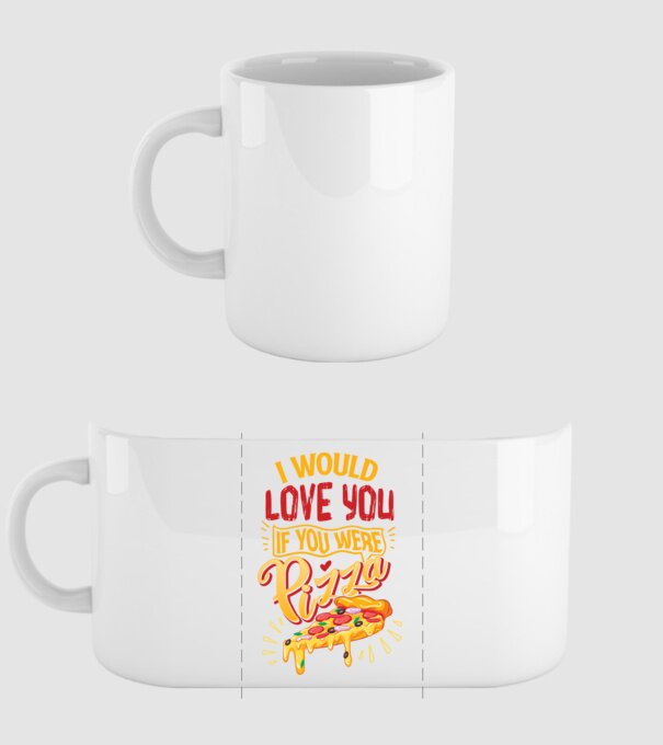 I would love you if you were pizza model alb pe tricou