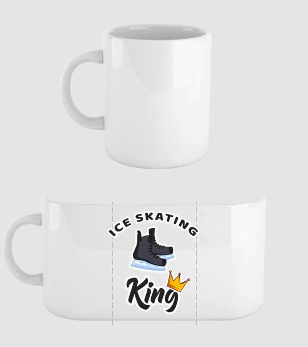 Ice skatin King model alb pe tricou