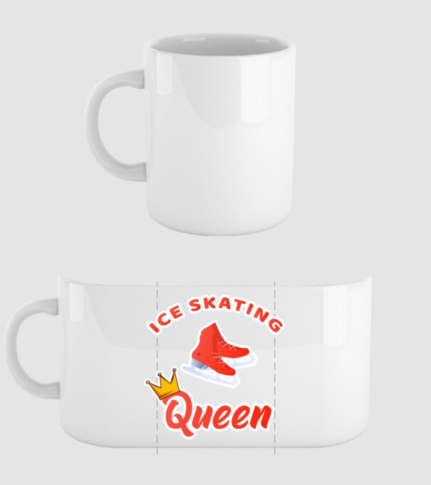 Ice skatin Queen model alb pe tricou