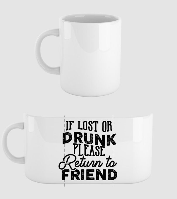 IF LOST OR DRUNK model alb pe tricou