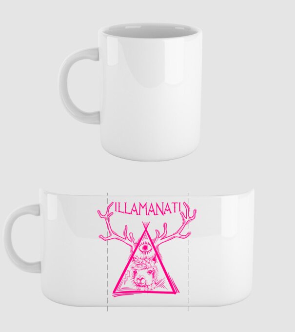 Illamanati model alb pe tricou