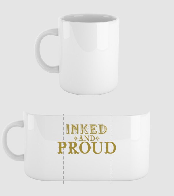 Inked and proud model alb pe tricou