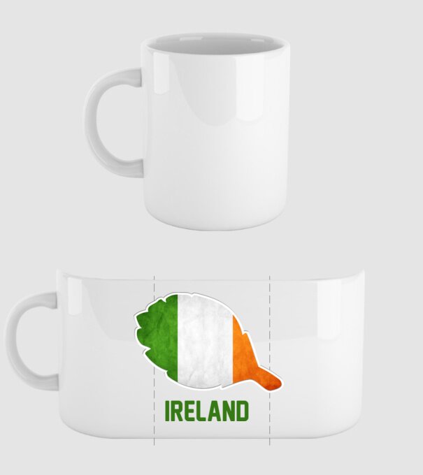 Steag irlandez model alb pe tricou