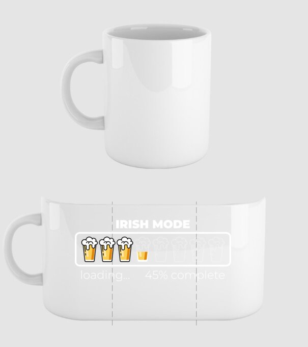Irish mode model alb pe tricou