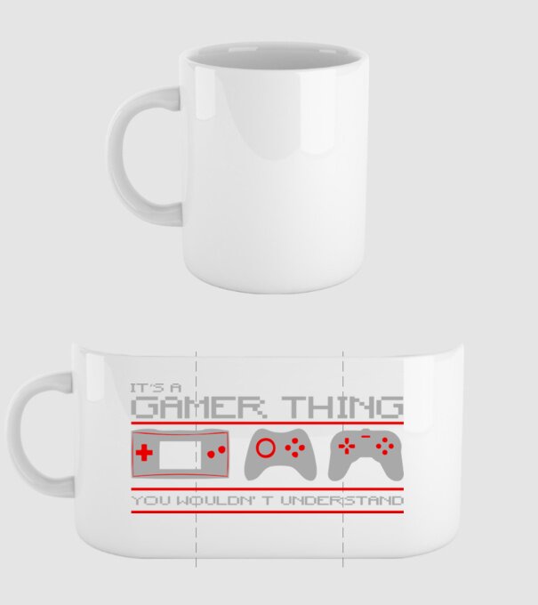 'It''s a gamer thing...' model alb pe tricou