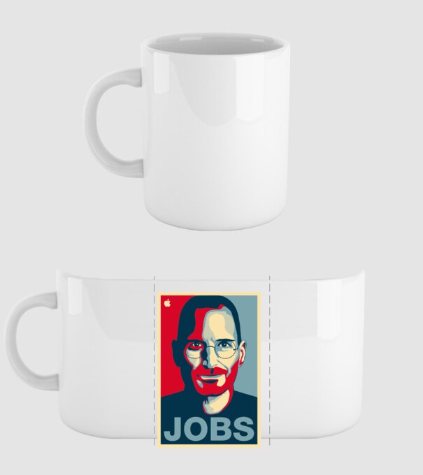 Jobs pop art model alb pe tricou