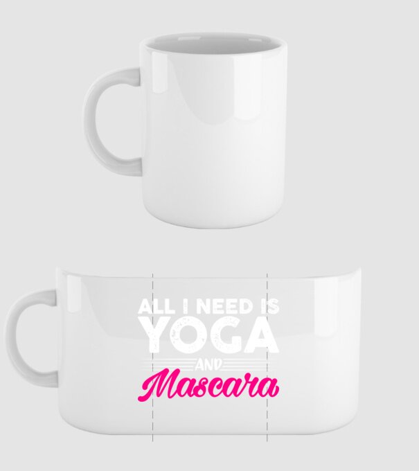 Yoga și mascara model alb pe tricou