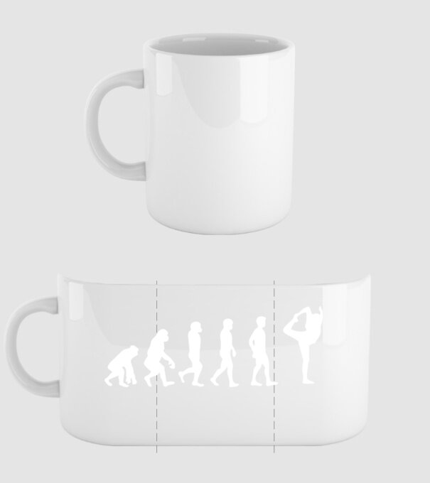 Yoga evoluție model alb pe tricou