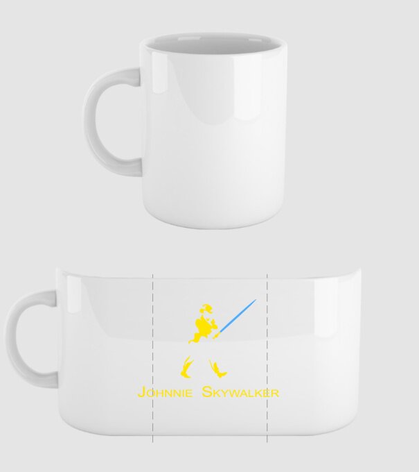 Johnnie Skywalker model alb pe tricou