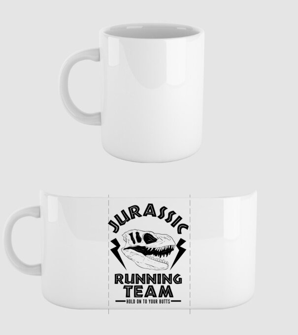Jurassic running team model alb pe tricou