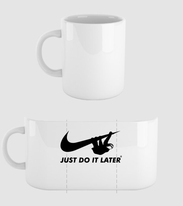 Just do it later model alb pe tricou