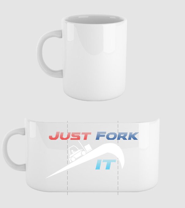 Just Fork It model alb pe tricou
