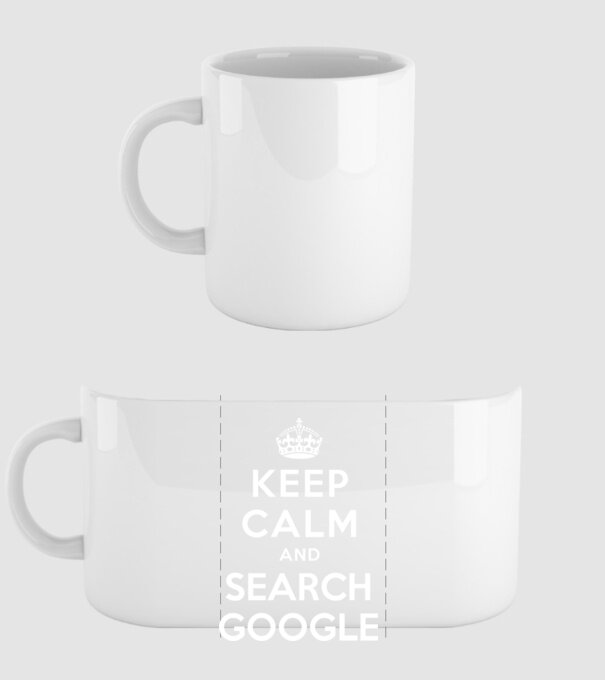 keep calm and google model alb pe tricou