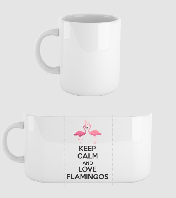 KEEP CALM and love flamingos dark model alb pe tricou