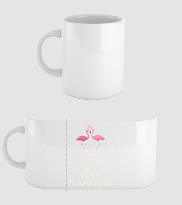 KEEP CALM and love flamingos light model alb pe tricou