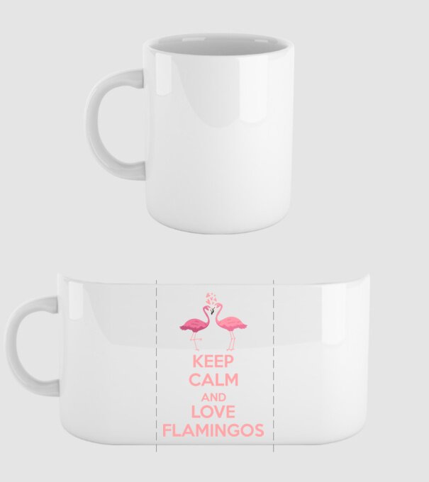 KEEP CALM and love flamingos pink model alb pe tricou