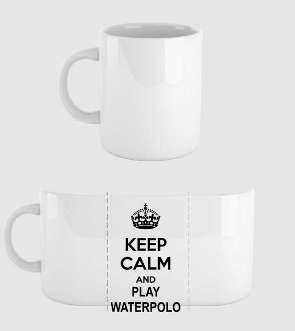 Keep Calm and play waterpolo model alb pe tricou