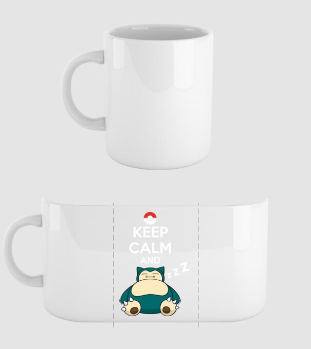 Keep Calm Snorlax model alb pe tricou