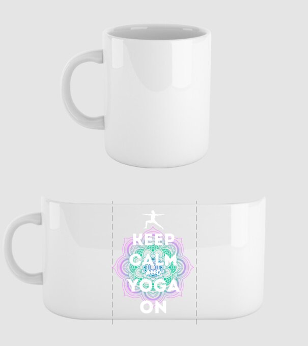 keepcalm yoga white model alb pe tricou