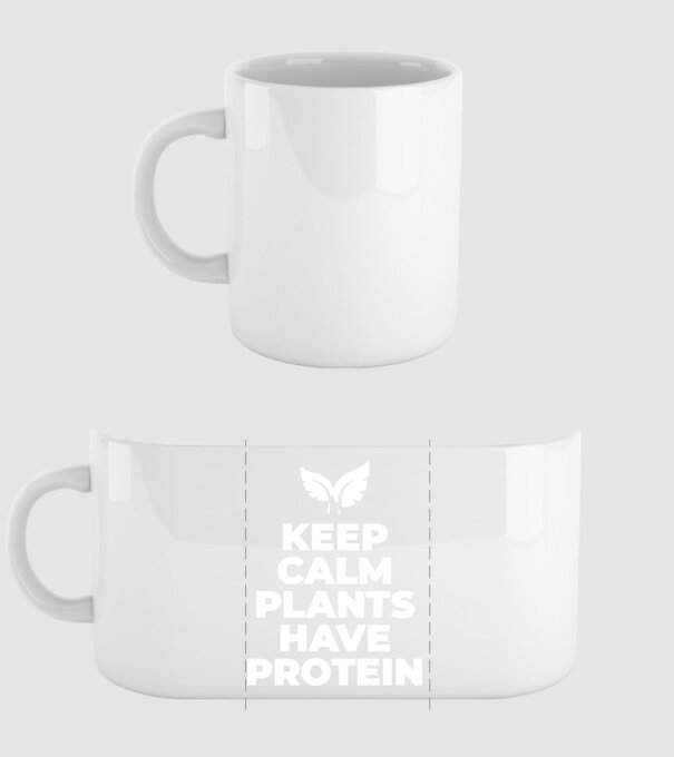 keep calm plant protein model alb pe tricou