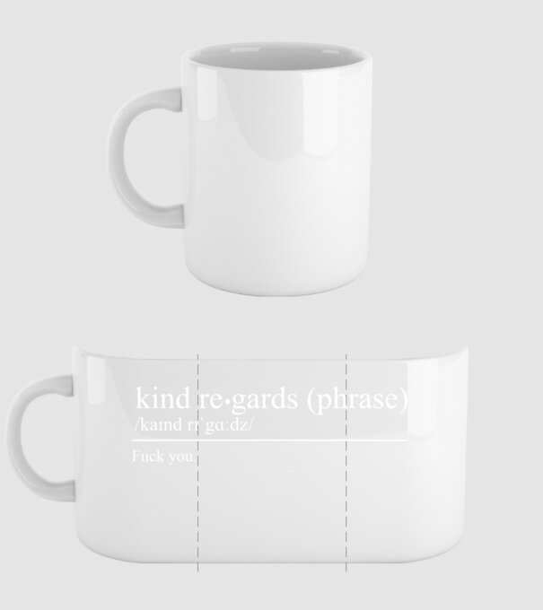 Kind regards model alb pe tricou