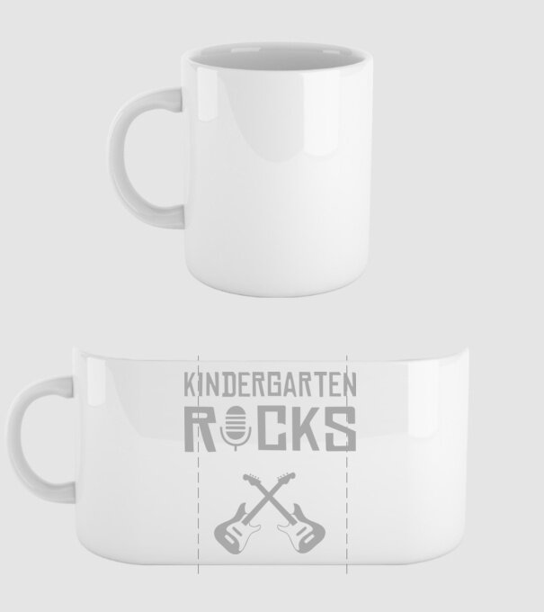Kindergarten rocks model alb pe tricou