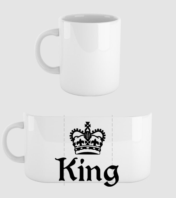 King 01 model alb pe tricou