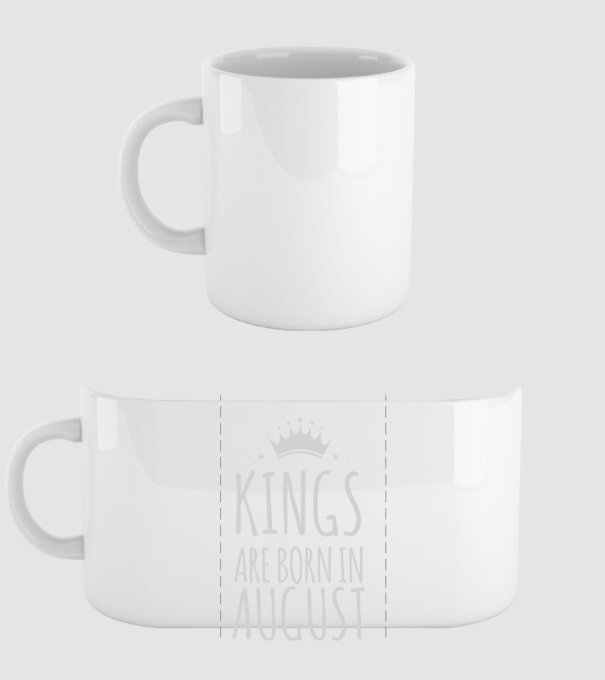 Kings are born in - August model alb pe tricou