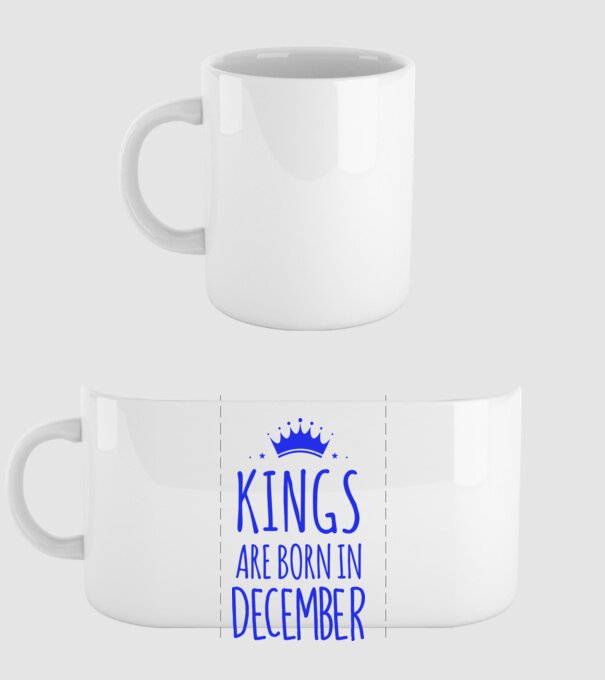 Kings are born in - December model alb pe tricou