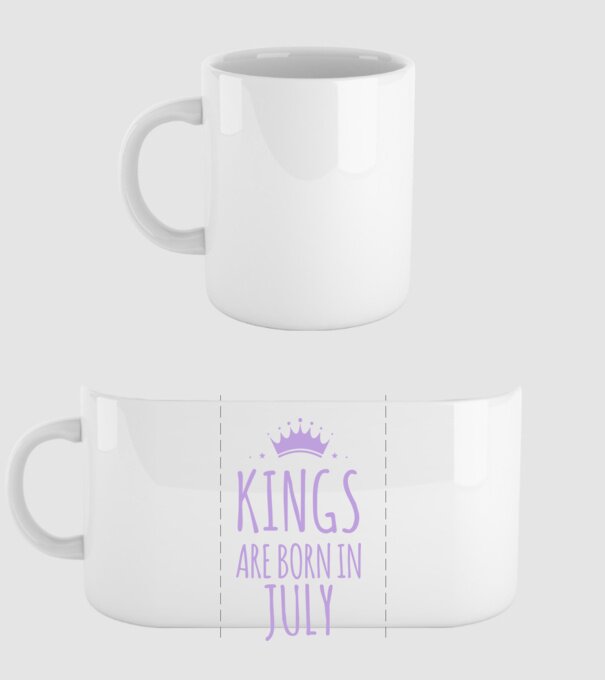 Kings are born in - July model alb pe tricou