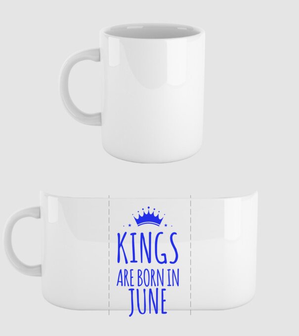 Kings are born in - June model alb pe tricou
