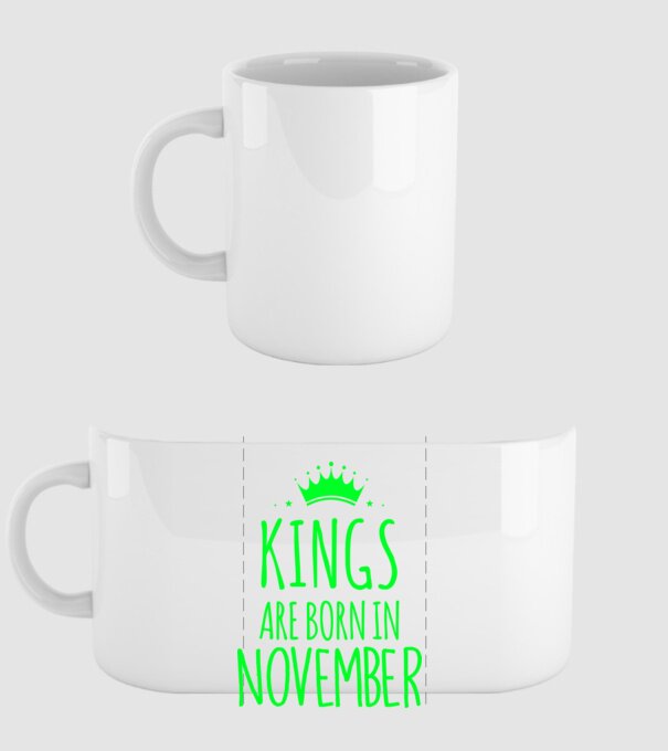Kings are born in - November model alb pe tricou