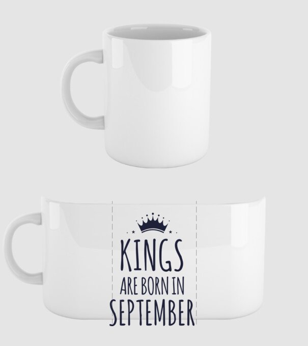 Kings are born in - September model alb pe tricou