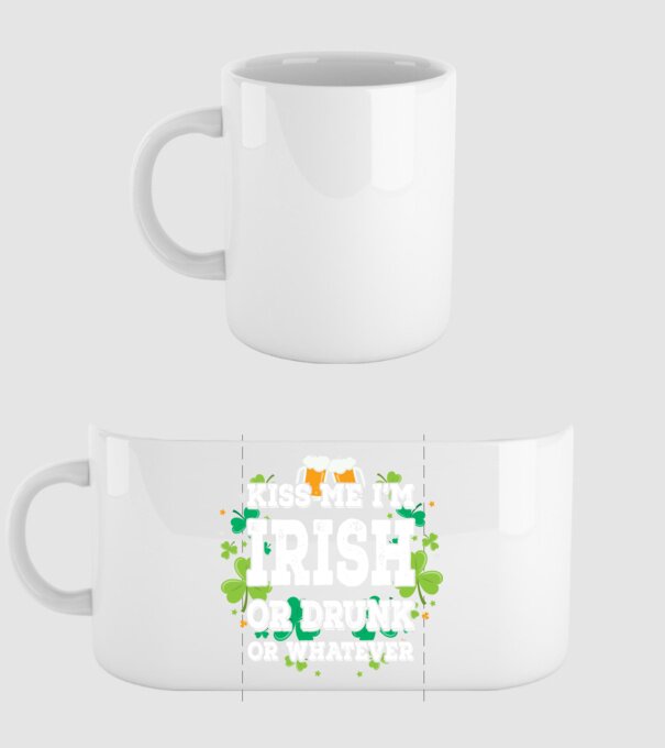 'Kiss me I''m Irish or Drunk' model alb pe tricou
