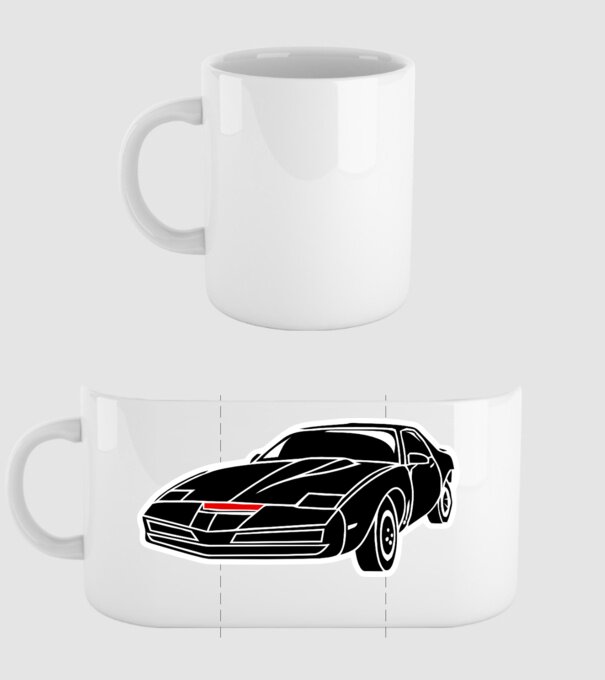 Kitt 3C.eps model alb pe tricou