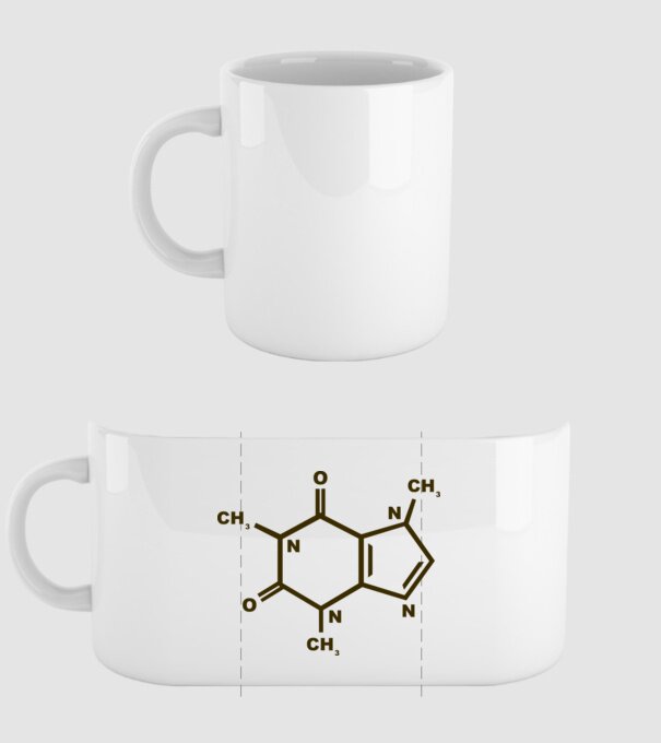Coffeine model alb pe tricou