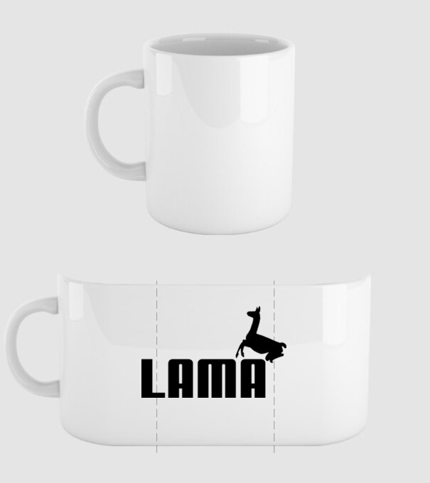 Lama puma model alb pe tricou