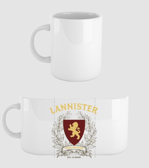 Lannister model alb pe tricou